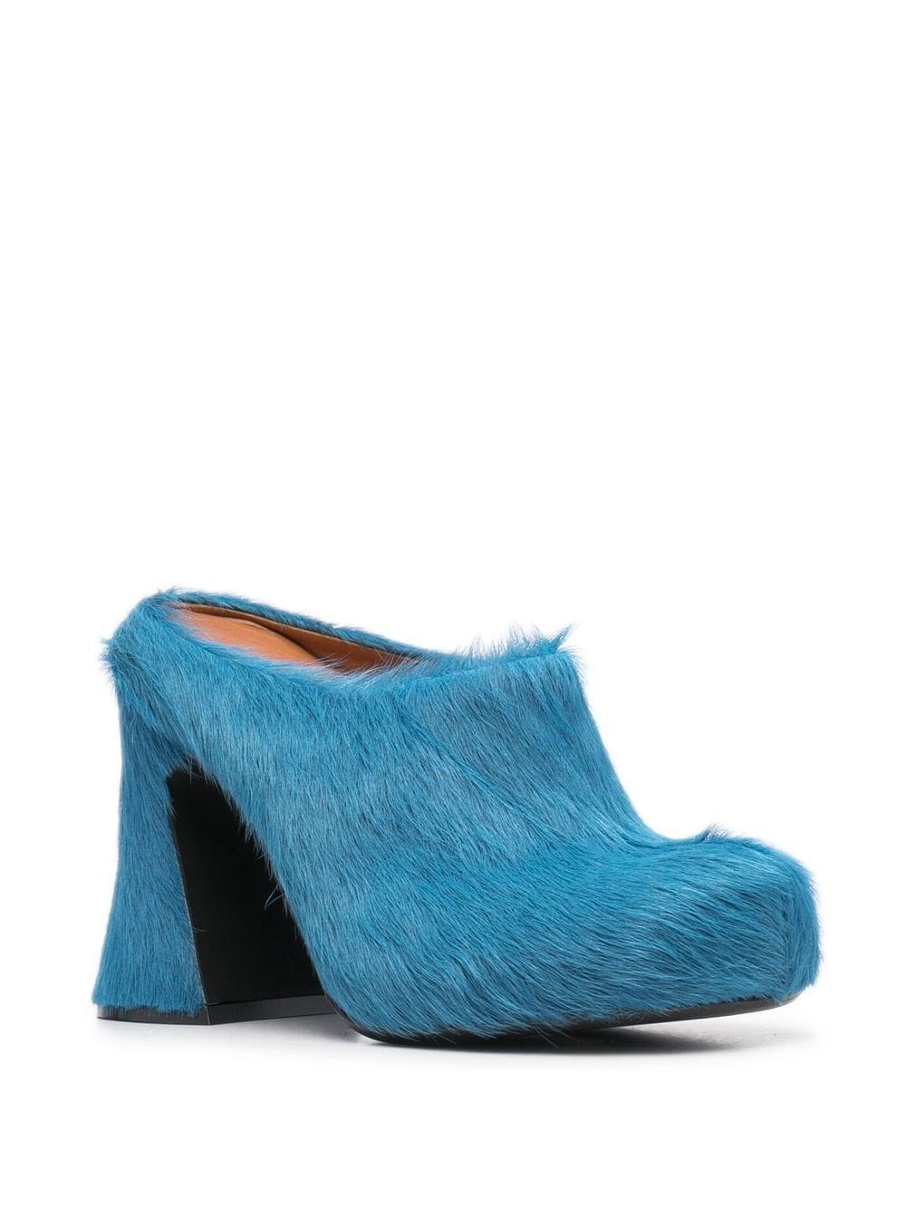 Shop Marni Textured 115mm Mules In Blue