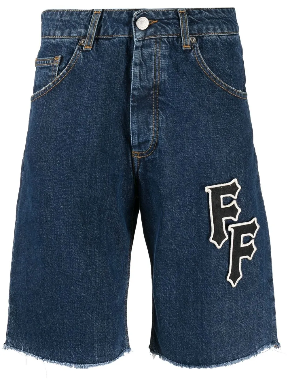 

Family First logo patch denim shorts - Blue