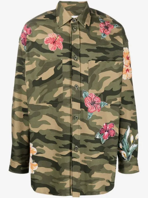 Faith Connexion floral camouflage-print shirt