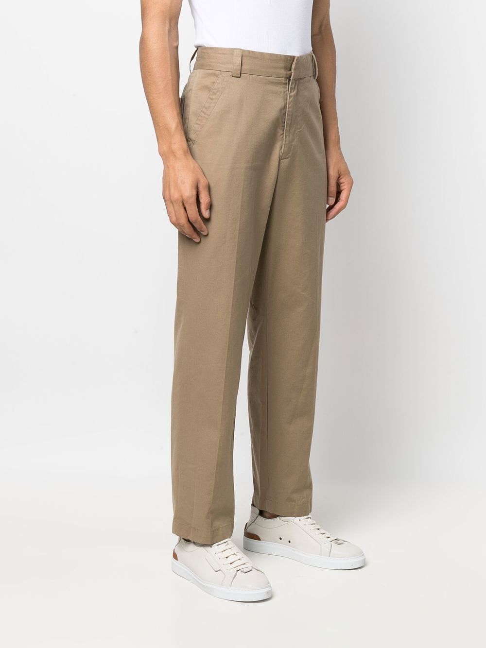 Shop Vince Straight-leg Chino Trousers In Brown