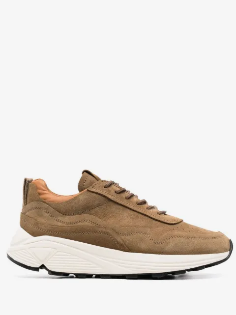 Buttero colour-block suede trainers