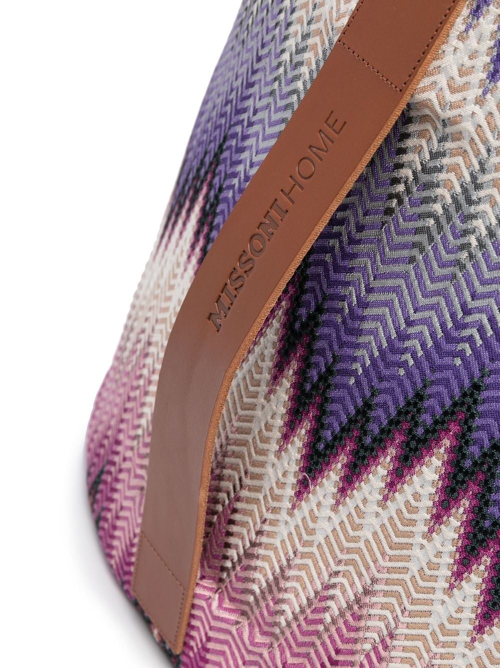 Shop Missoni Phrae Cylinder Zigzag-knit Pouf In Purple