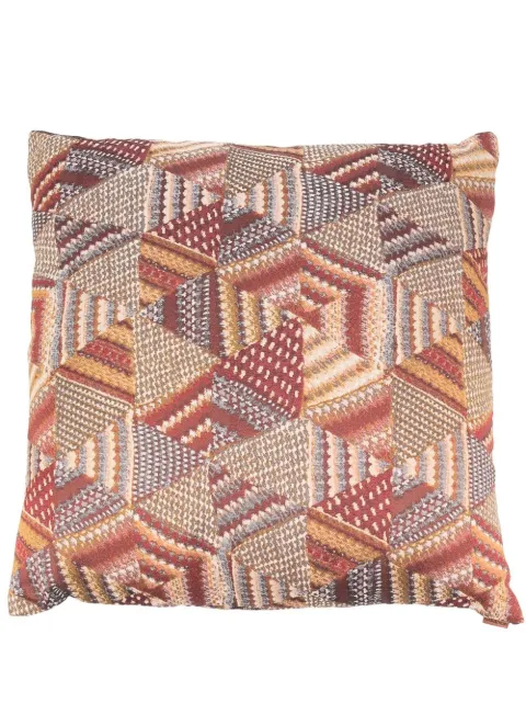Missoni Home geometric patchwork embroidered cushion