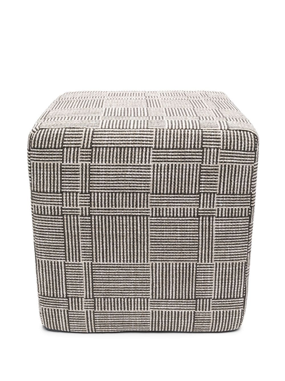 Missoni Home Poef met geborduurde streep - Beige