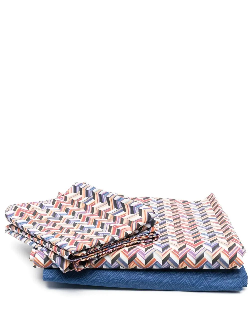 

Missoni Home set de sábanas con motivo de rayas - Azul