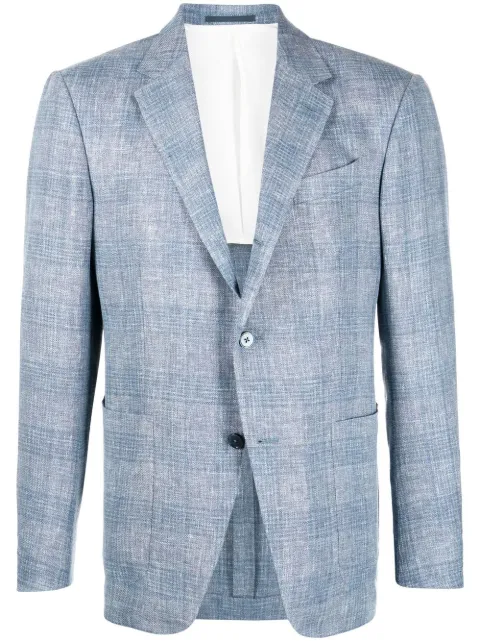 Zegna blazer con botones a cuadros estampados