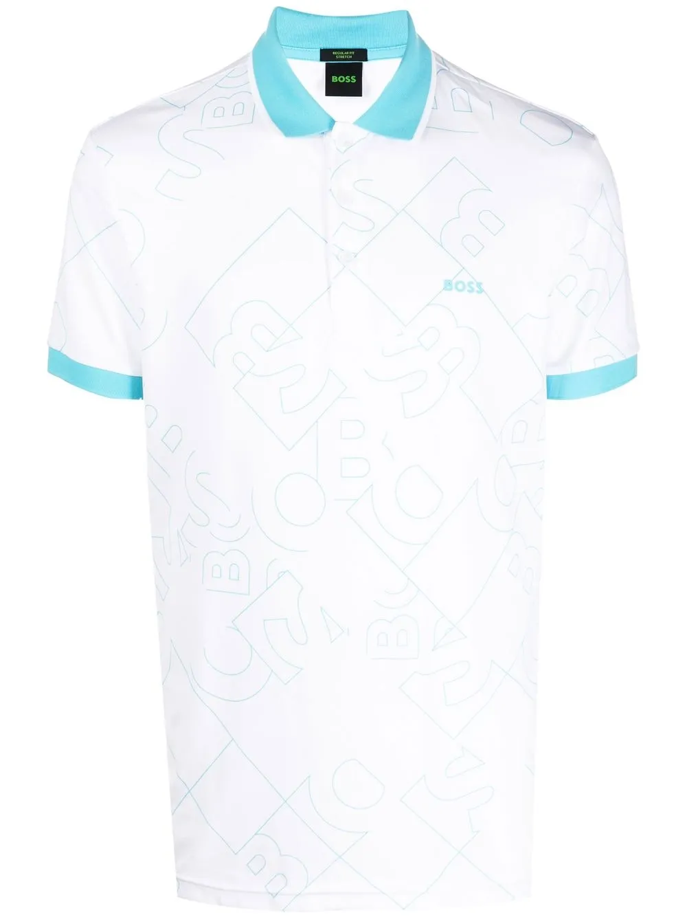 

BOSS playera tipo polo con logo estampado - Blanco