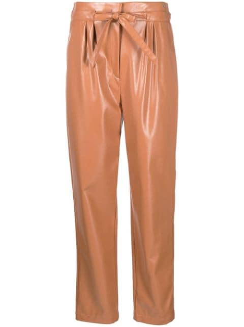 Armani Exchange pantalon en cuir artificiel à taille haute