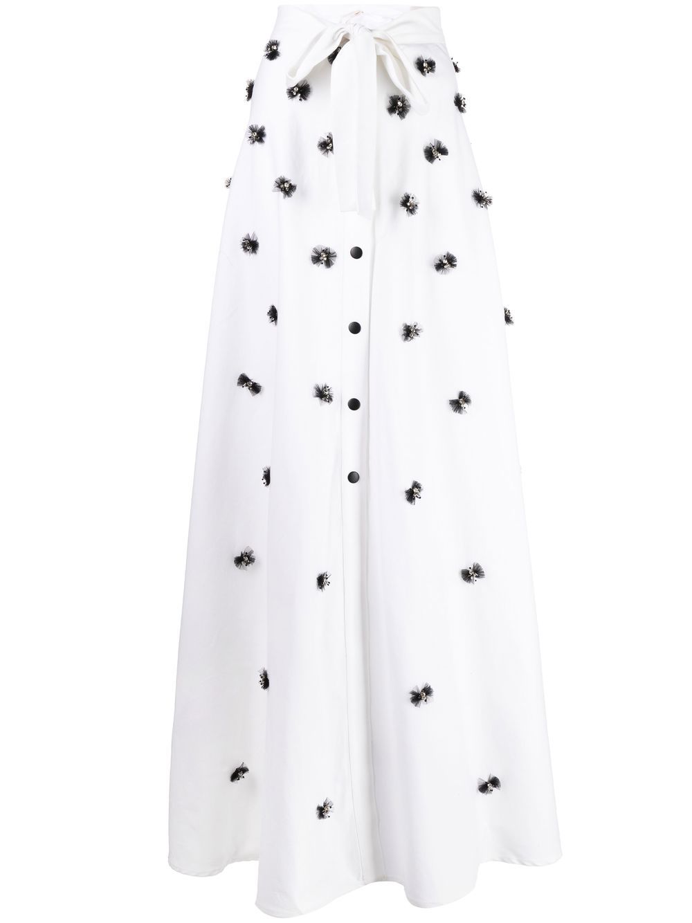 Saiid Kobeisy Bead-embellished A-line Skirt In White