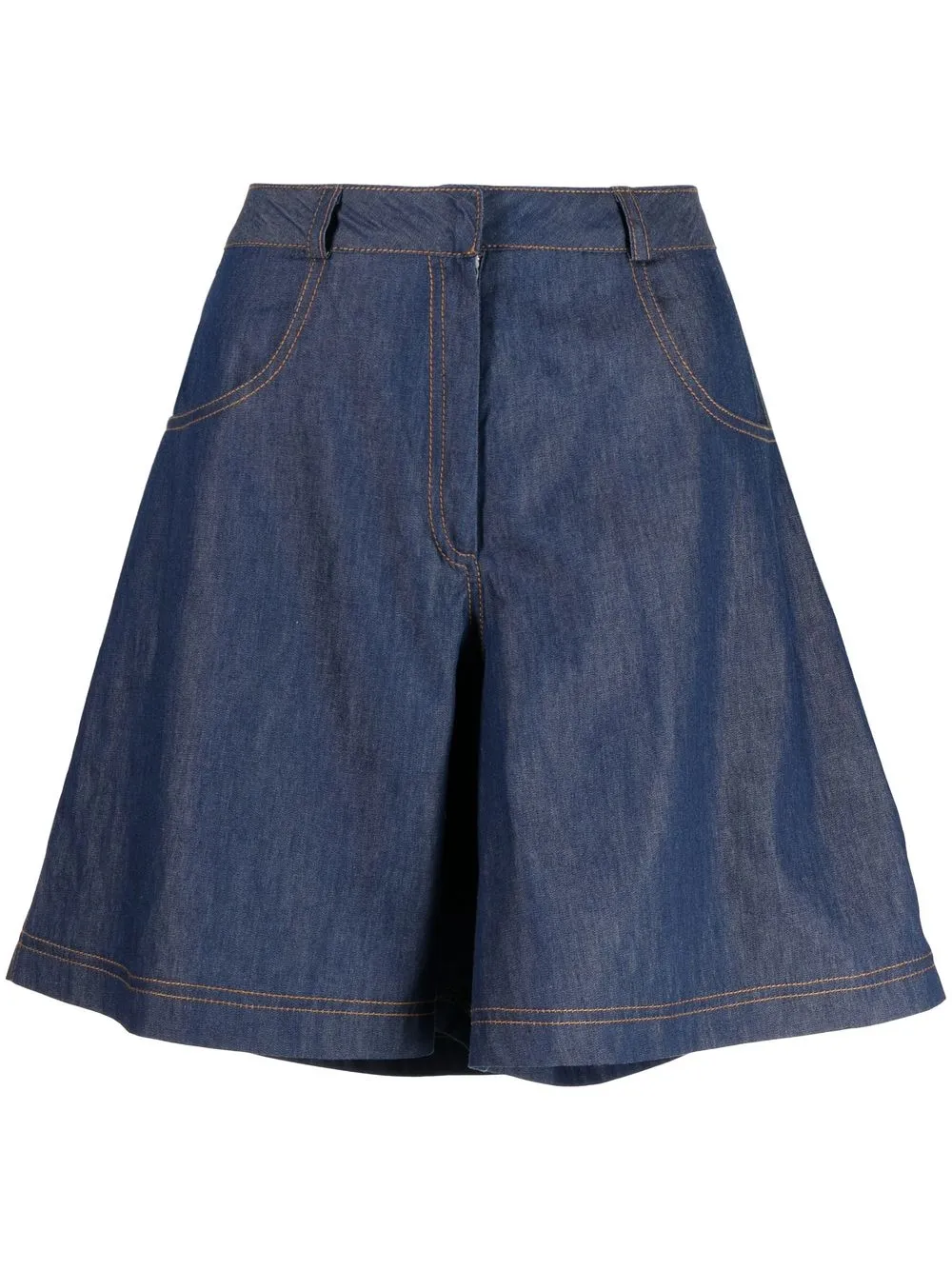 

Saiid Kobeisy shorts de mezclilla acampanados - Azul