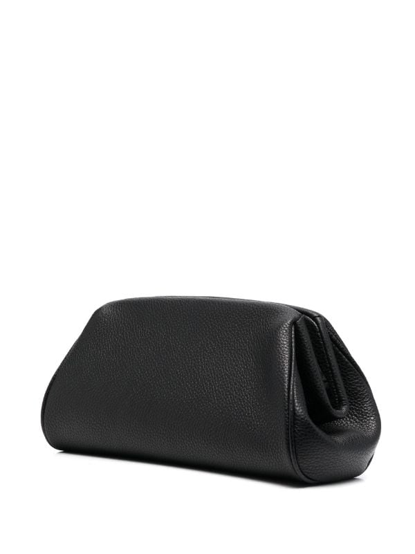 Gancini Mini Leather Clutch in Black - Ferragamo