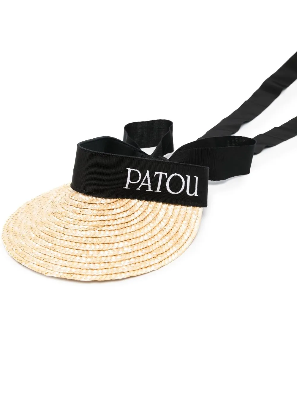 

Patou logo-print straw visor - Neutrals