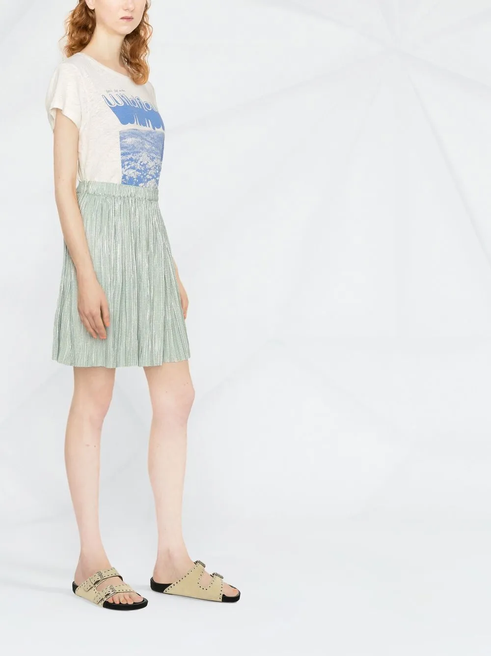 Sabina Musayev Nasserine Pleated Miniskirt In 绿色