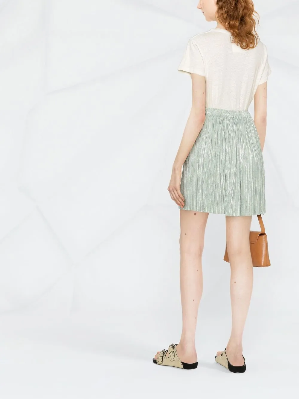 Sabina Musayev Nasserine Pleated Miniskirt In 绿色