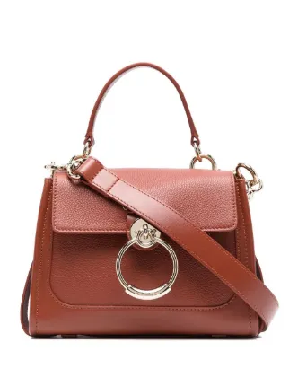 Chloe Mini Tess grained leather Tote Bag Brown FARFETCH AO