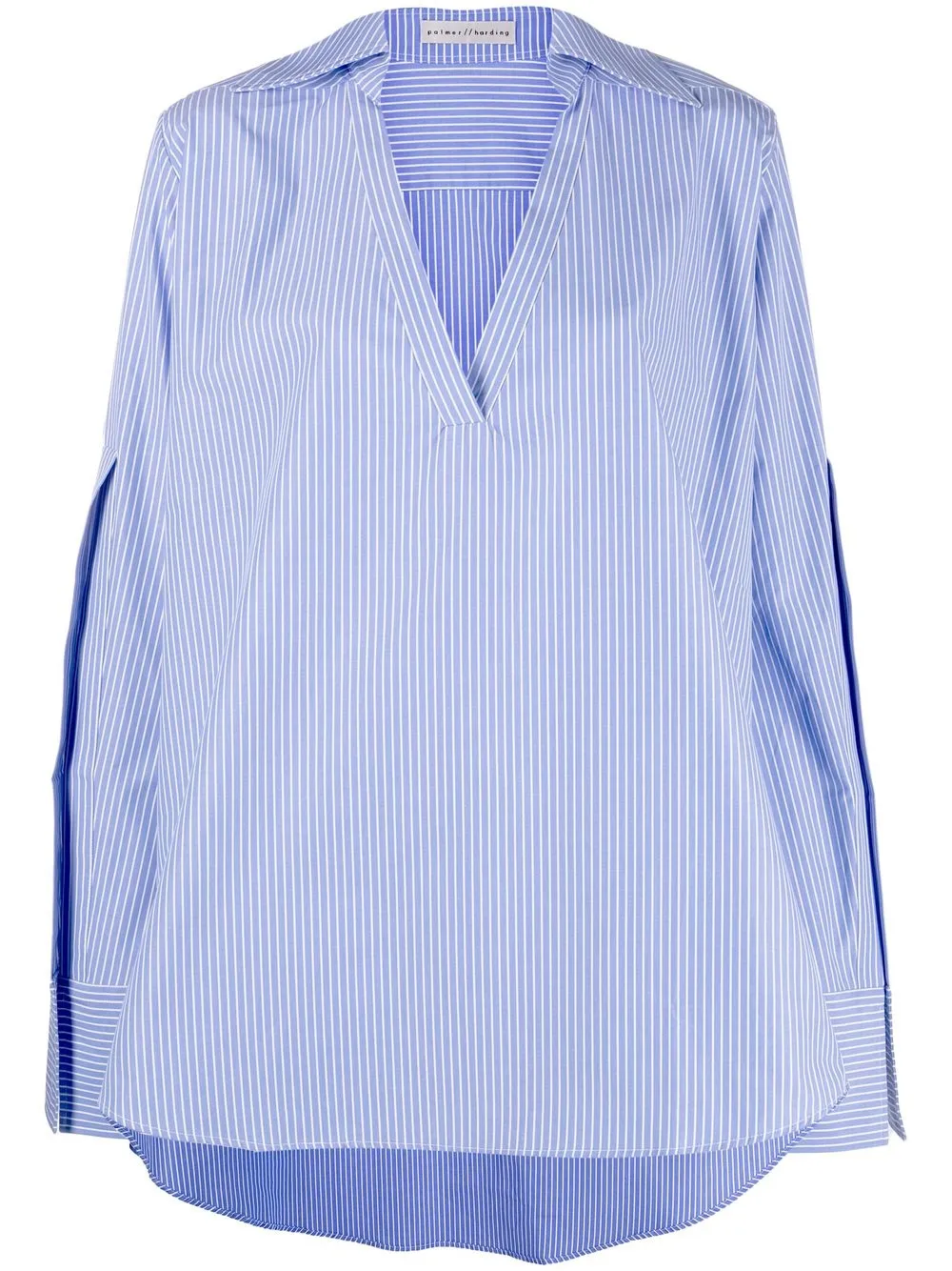 

Palmer//Harding camisa a rayas con puños abiertos - Azul