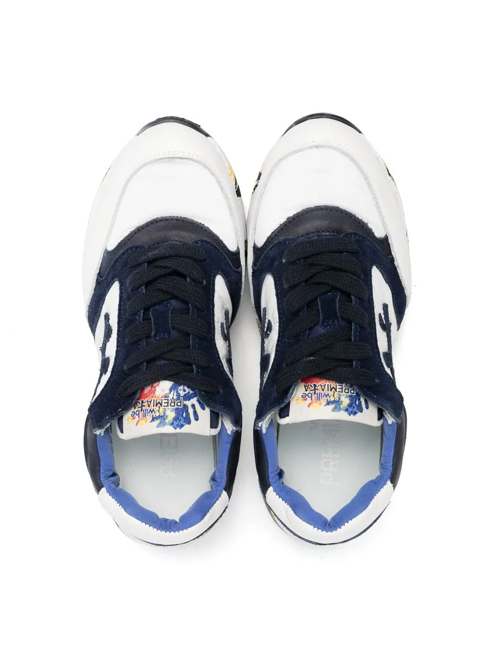  Premiata Kids Zac Sneakers Mit Kontrasteinsätzen   Weiß 