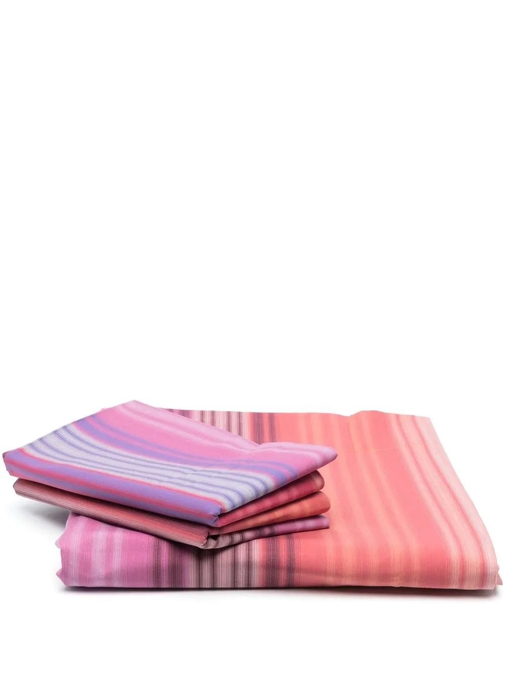 

Missoni Home set de sábanas con motivo de rayas - Rosado