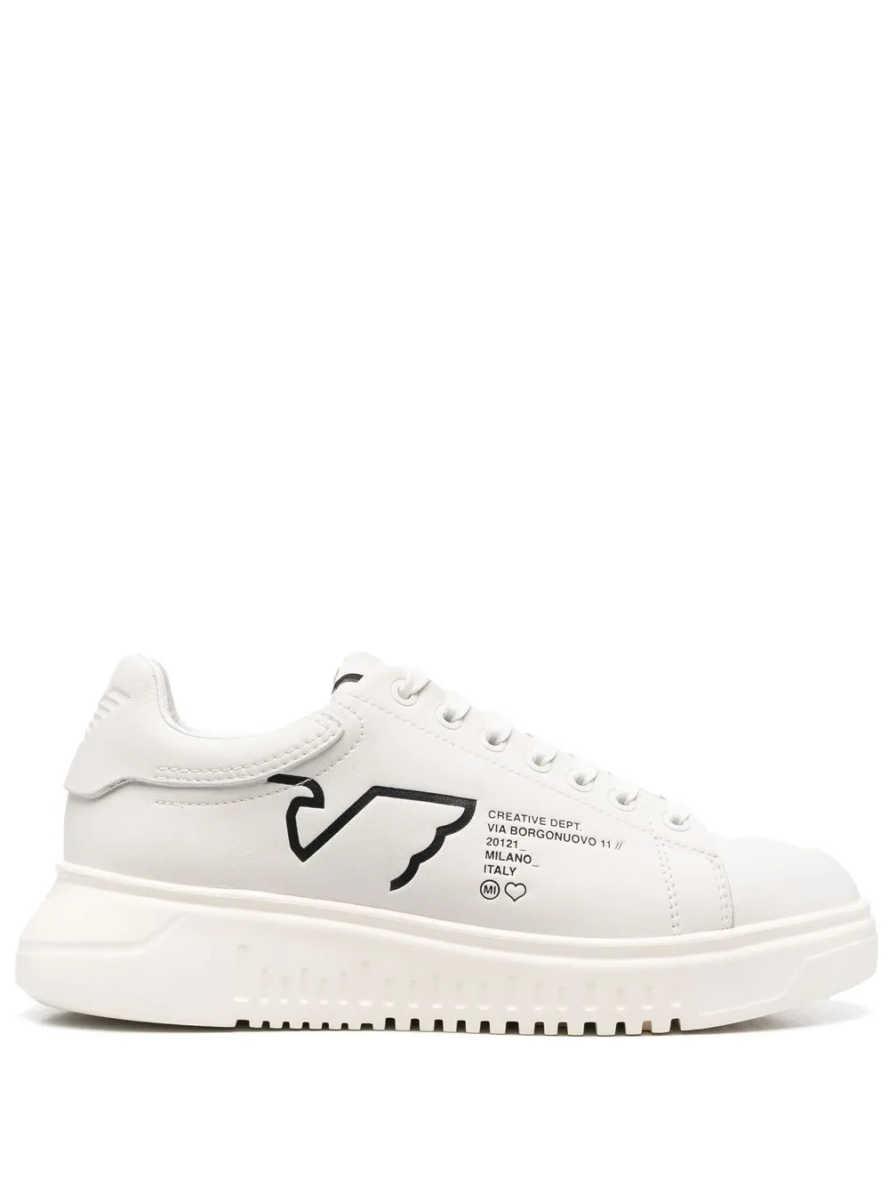 

Emporio Armani tenis bajos con logo estampado - Blanco