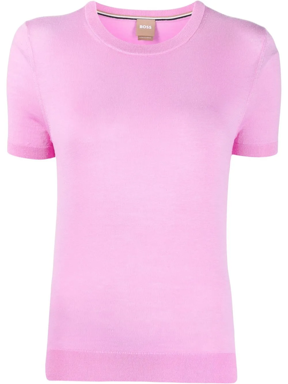 

BOSS short-sleeved knitted top - Pink
