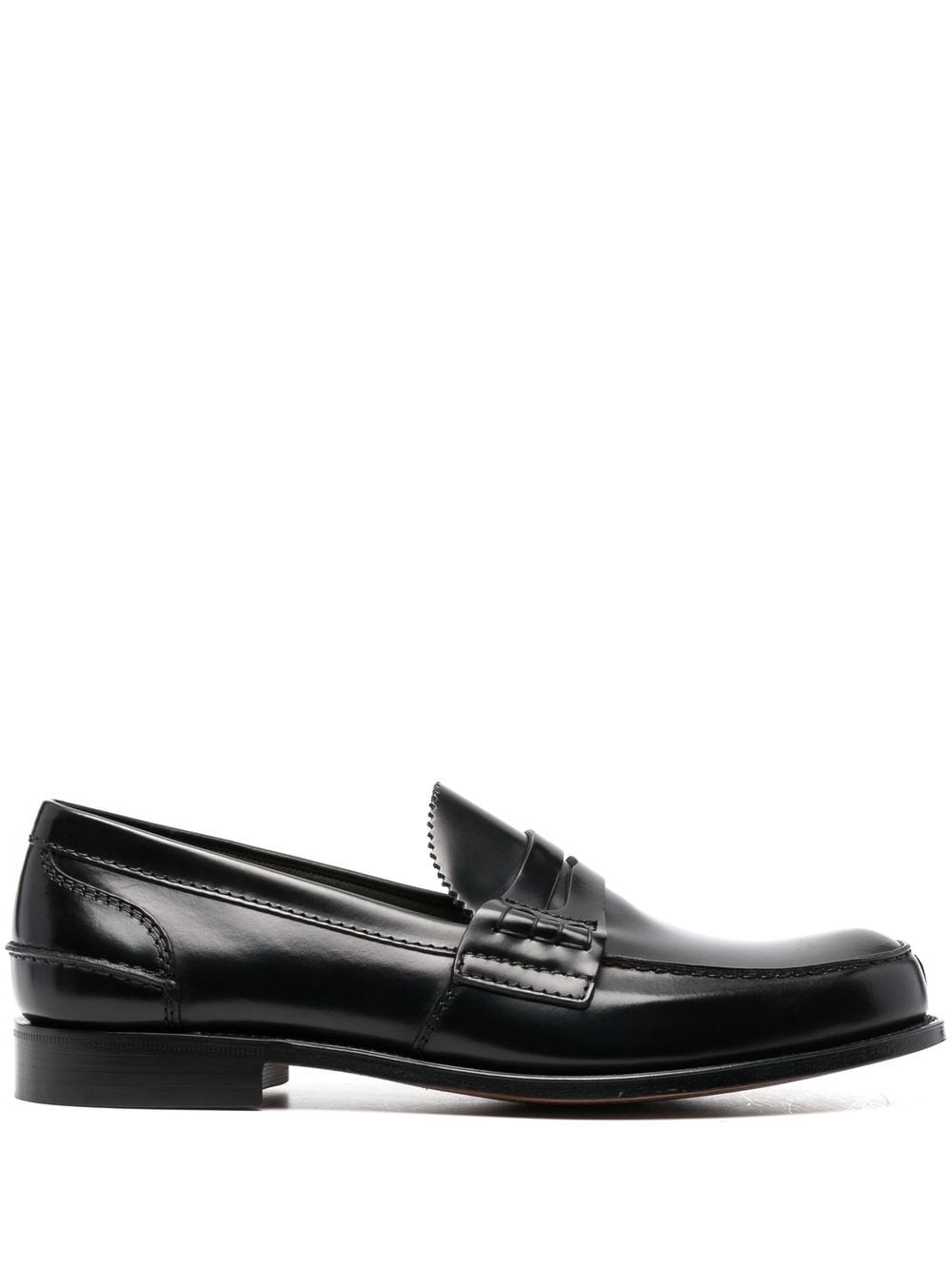 Shop Church's Polished-finish Round-toe Loafers In Black