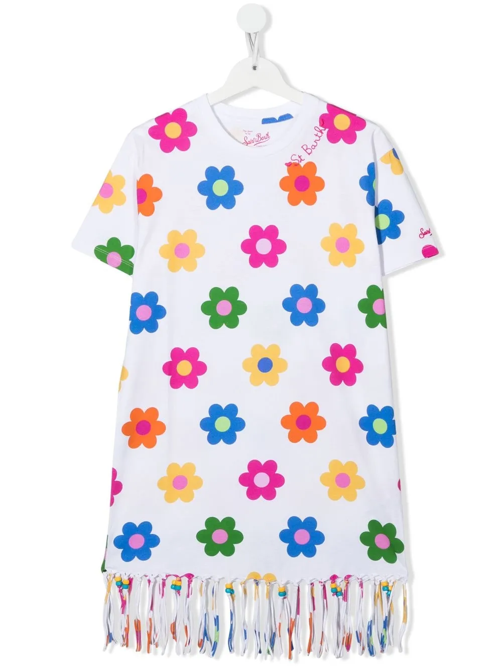 

MC2 Saint Barth Kids vestido estilo playera corto con estampado floral - Blanco