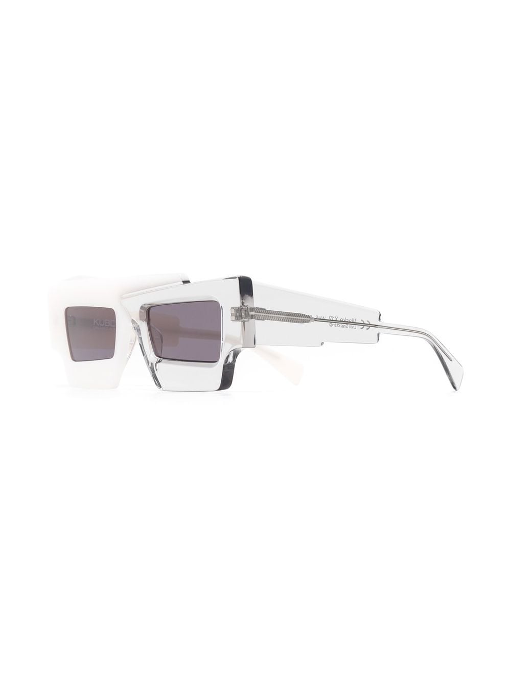 Shop Kuboraum Square Tinted Sunglasses In White