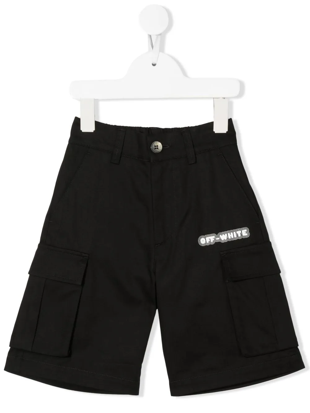 

Off-White Kids shorts con logo estampado - Negro