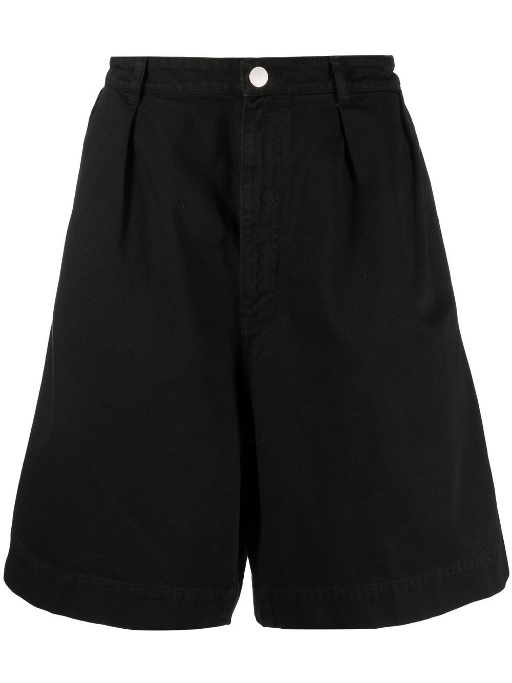 Raf Simons Pleat-detail Wide-leg Shorts In Black