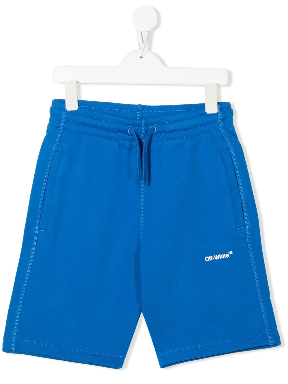 

Off-White Kids logo print casual shorts - Blue