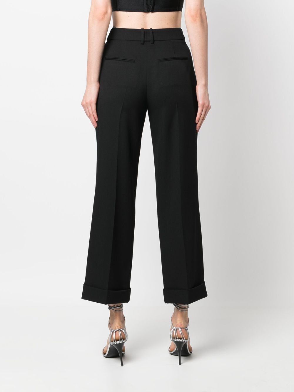 Shop Saint Laurent Grain De Poudre Classic Trousers In Black