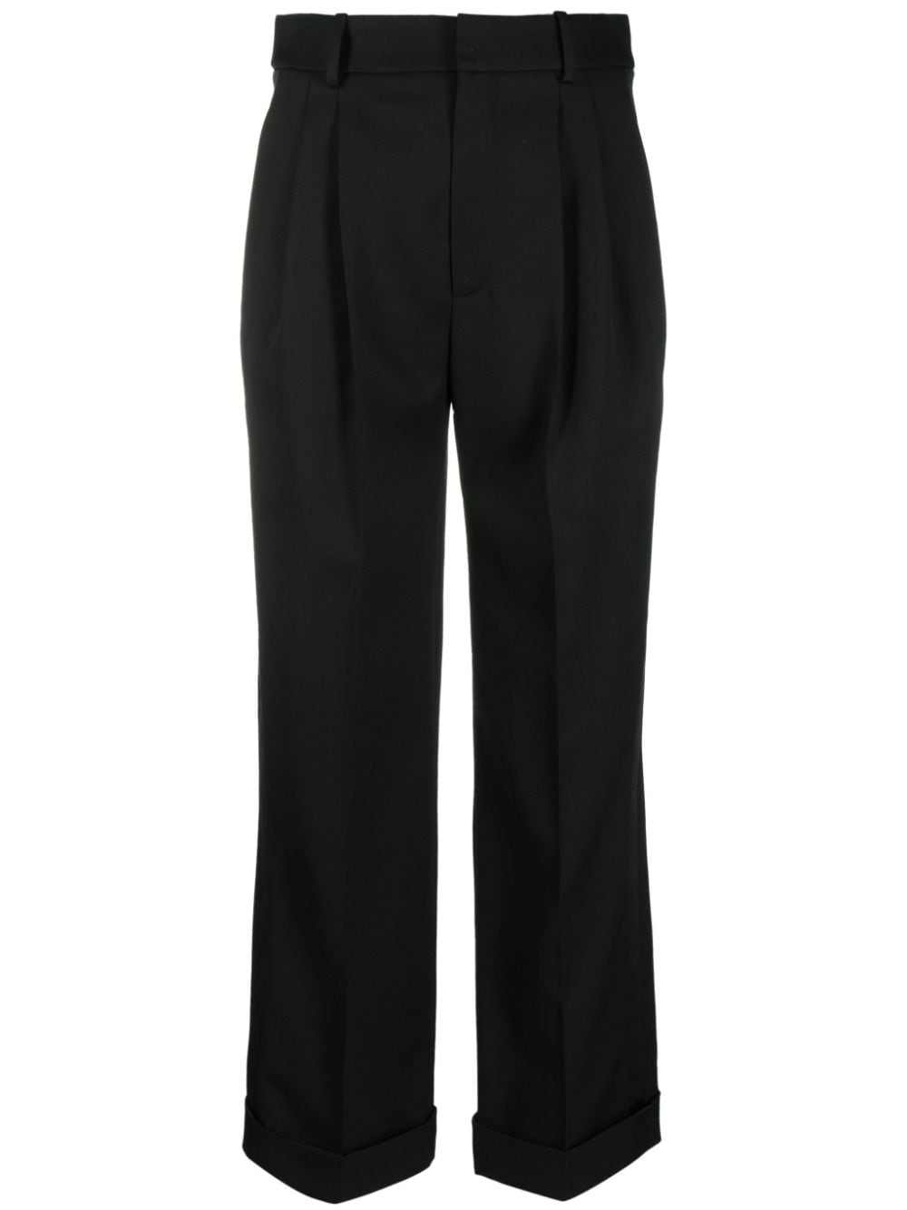 Saint Laurent Grain De Poudre Classic Trousers In Black