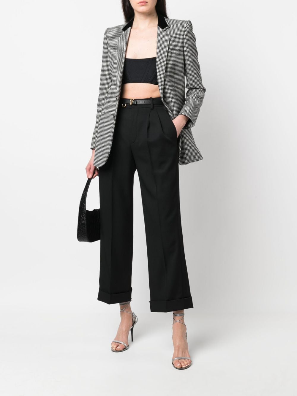 Shop Saint Laurent Grain De Poudre Classic Trousers In Black