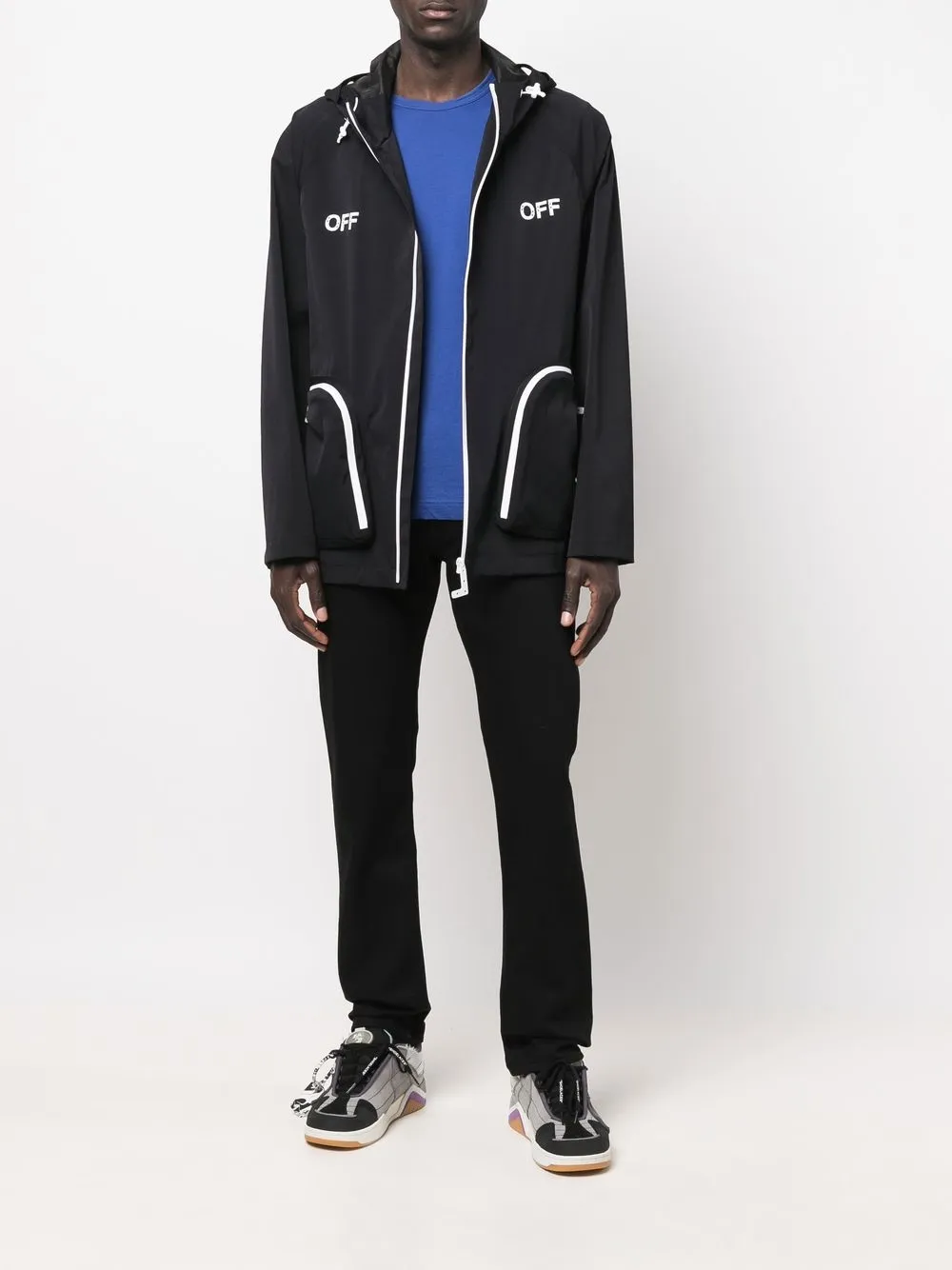 Off-White Jack met capuchon - Zwart