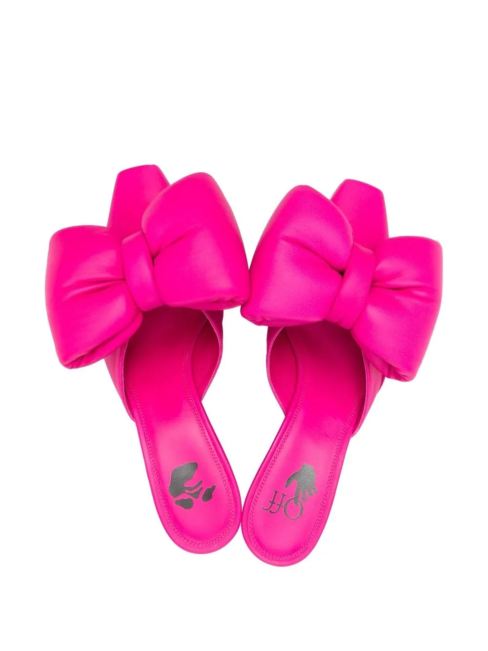 Off-white Allen Padded-bow Leather Mules In Pink