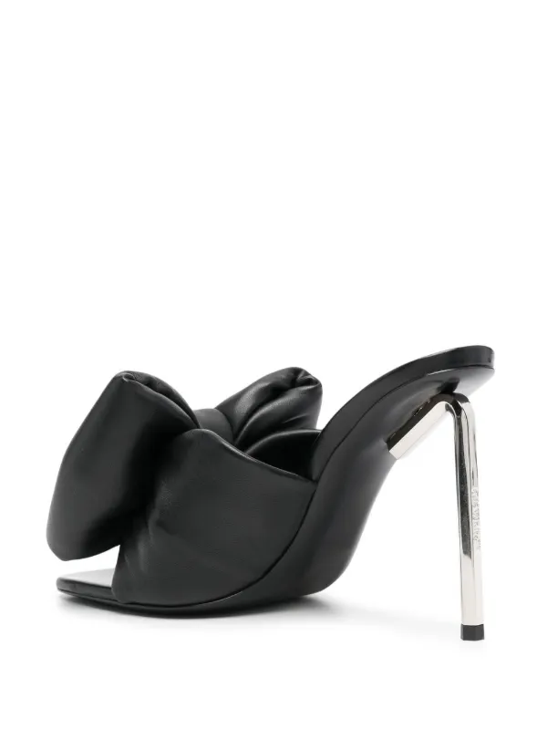 Off-White Allen Bow Metal Heel Mules | Black | FARFETCH
