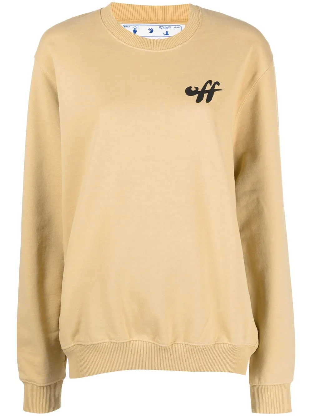 Off-white Zebra Arrows Cotton Logo Graphic Sweatshirt In Neutrals