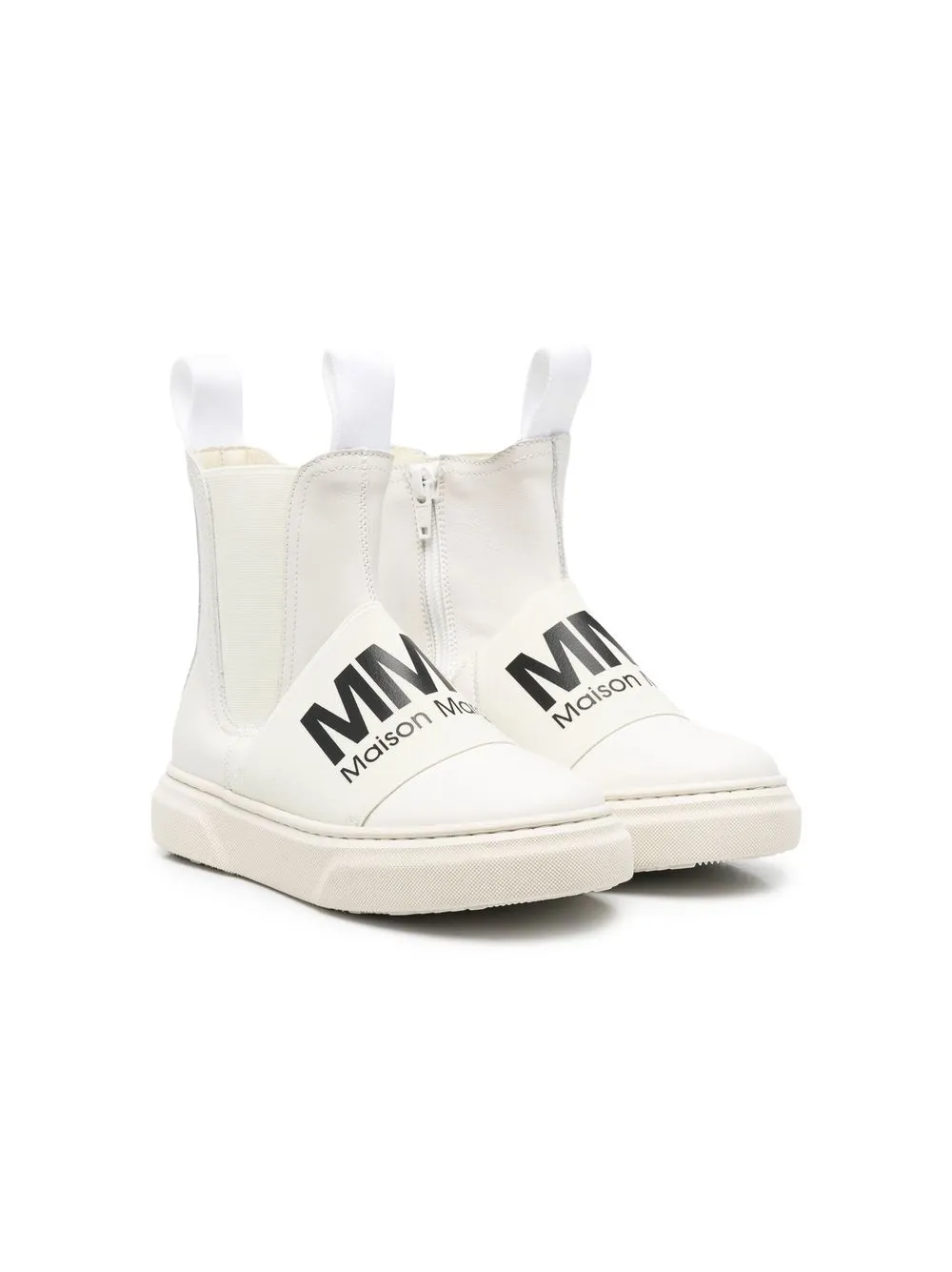 

MM6 Maison Margiela Kids TEEN logo-strap ankle boots - White