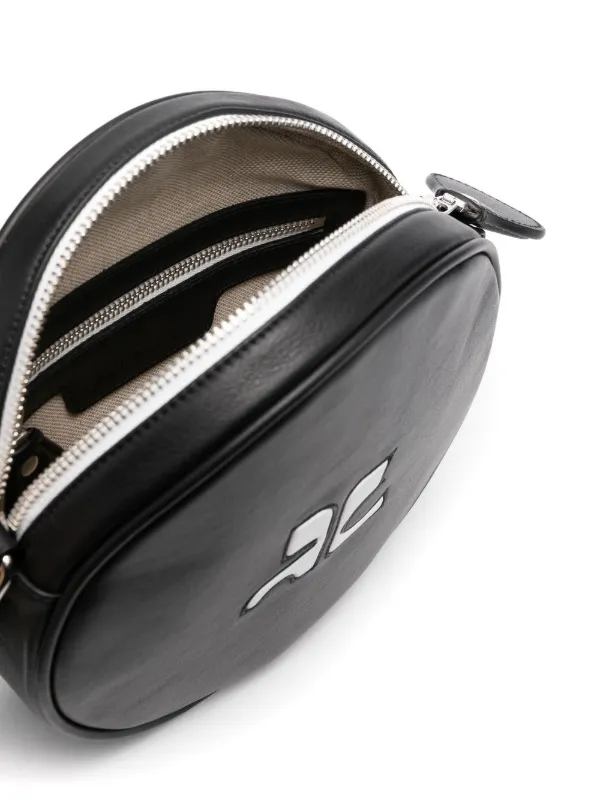 Courrèges Bolsa Transversal Redonda Com Logo Gravado | Preto