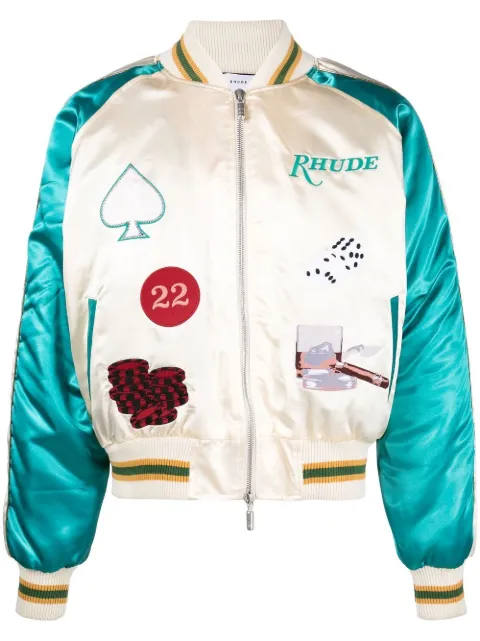 RHUDE chamarra bomber con parche bordado