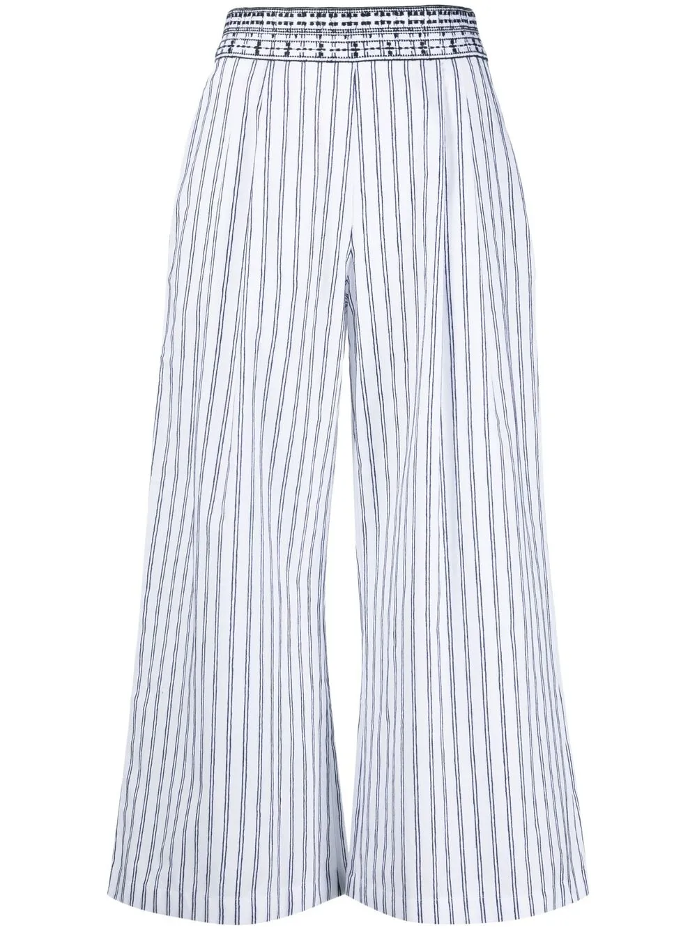 

Ermanno Scervino pinstripe pattern cropped trousers - Blue