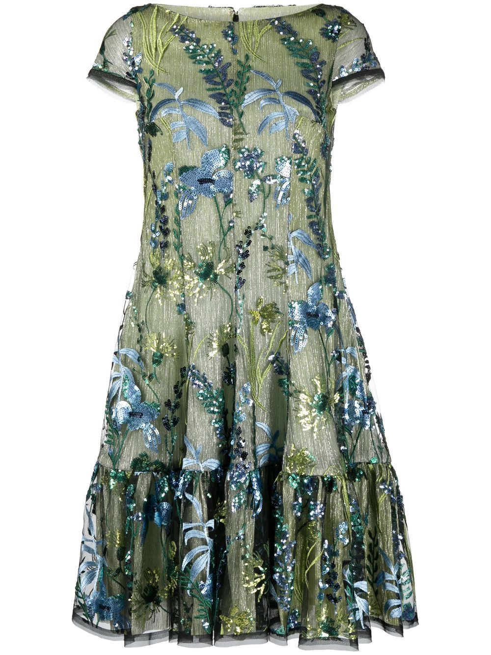 

Talbot Runhof floral-embroidered midi dress - Green