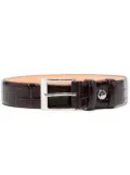 Aspinal Of London crocodille-effect embossed belt - Brown