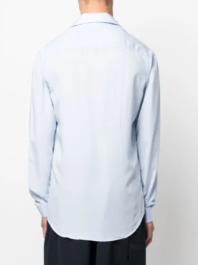 Cuban-collar long-sleeved shirt 