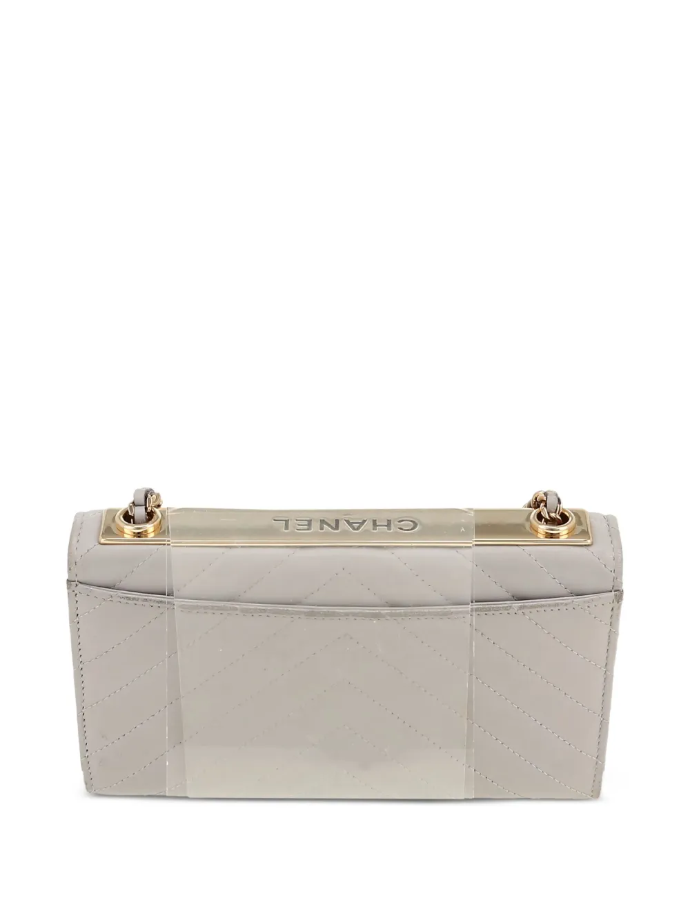 Pre-owned Chanel Trendy Cc Wallet Shoulder Bag In Gray