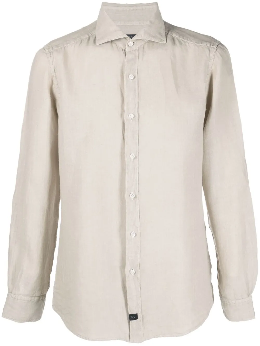 

Fay long-sleeve linen shirt - Neutrals