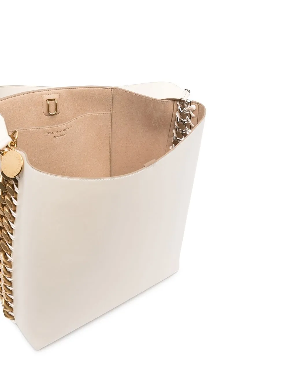 Stella Mccartney Frayme Chain-trim Tote Bag In Neutrals