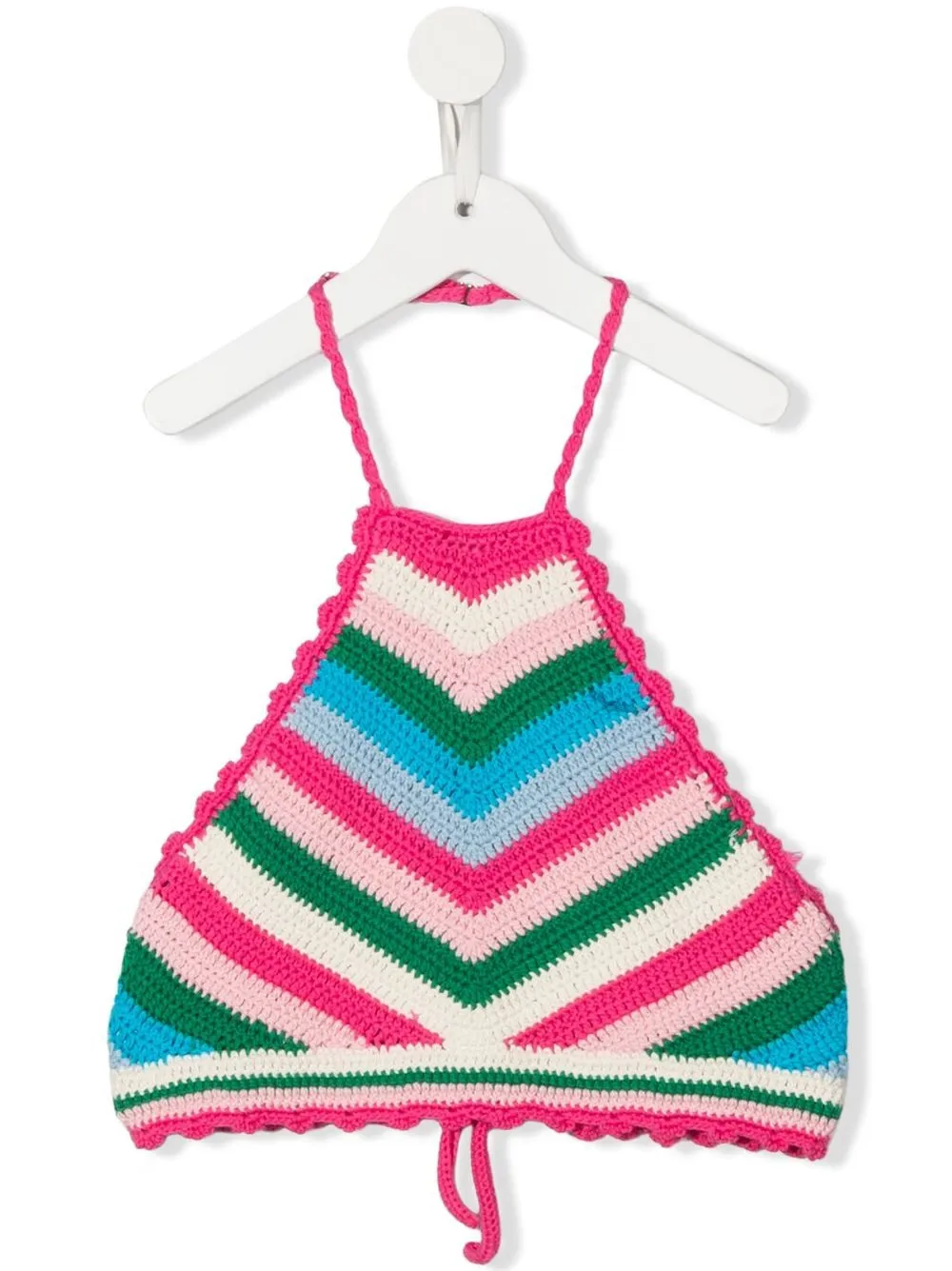 

MC2 Saint Barth Kids halterneck striped knit top - Pink