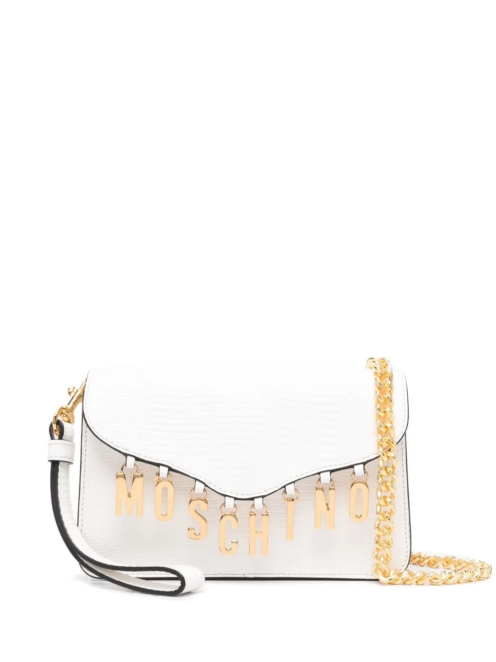 

Moschino logo lettering crossbody bag - White