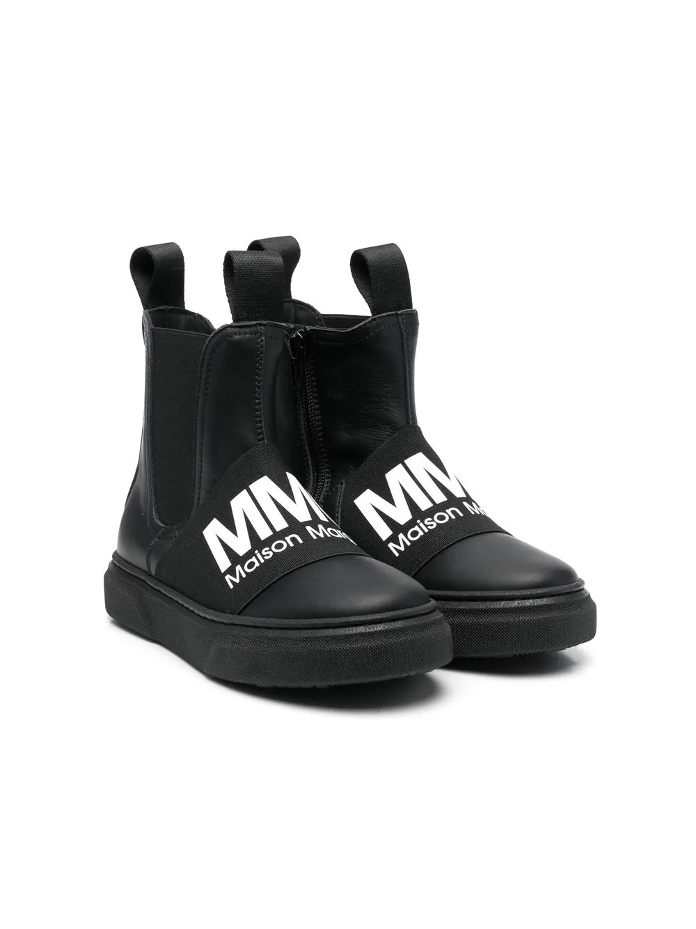 

MM6 Maison Margiela Kids botines con logo - Negro